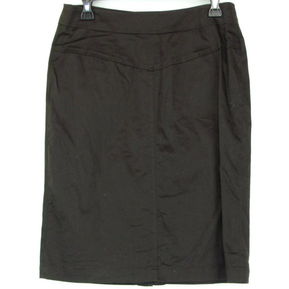 SALE!  Buttons Cargo Brown Pencil Knee Skirt - Picture 2 of 3